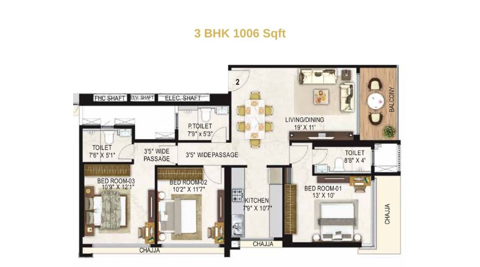 Jaswanti-Jewel-Floor-Plan-3-BHK-1006-Sqft